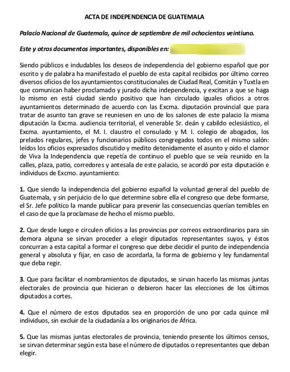 Ejemplo de actas guatemala